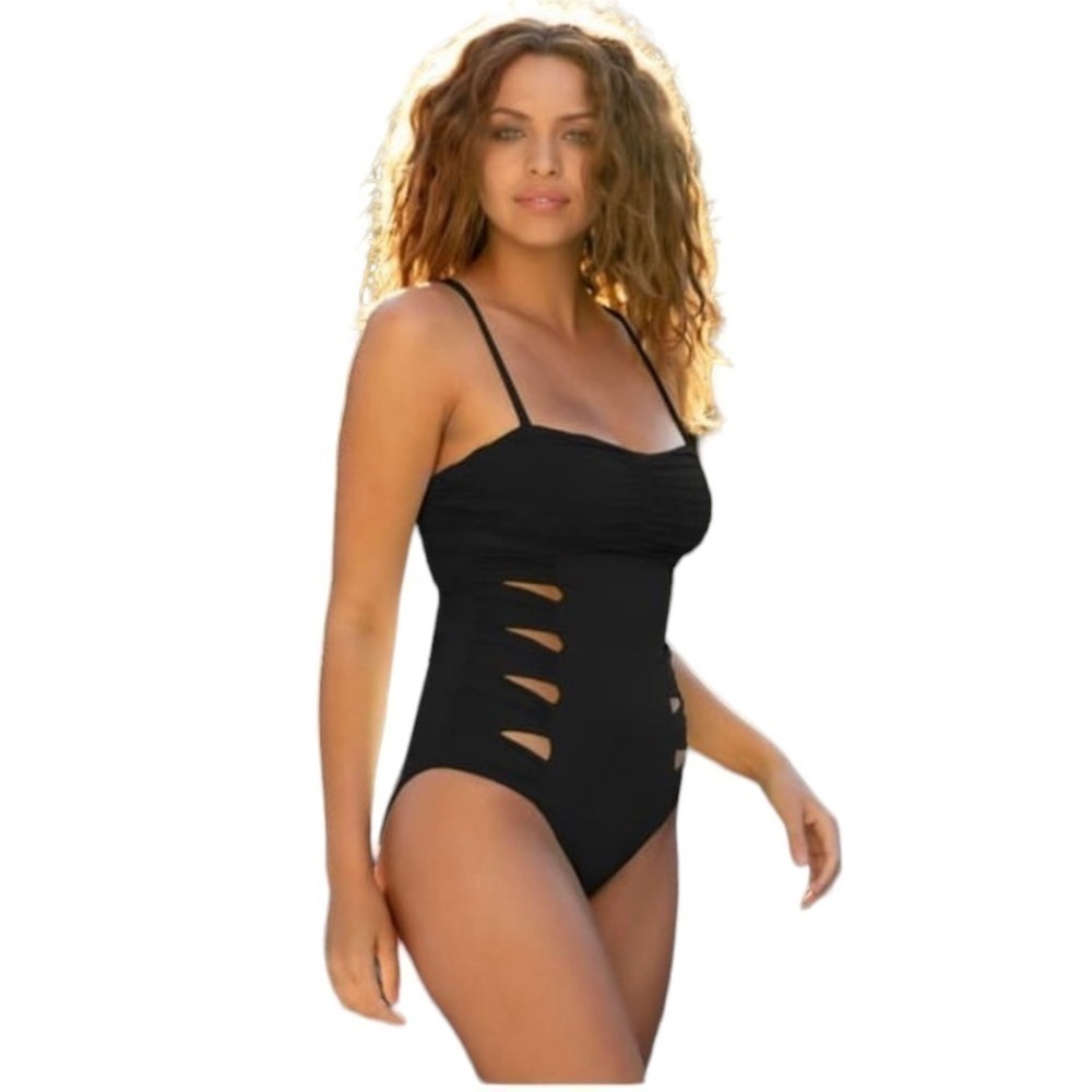 Soluna Swim Clear Skies Cutout Maillot One Piece NWOT